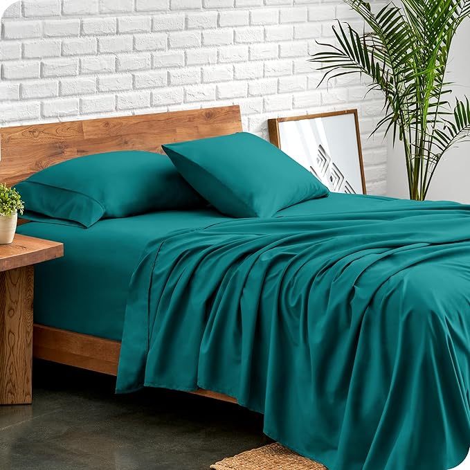 Bare Home Twin XL Sheet Set - College Dorm Size - Luxury 1800 Ultra-Soft Microfiber Twin Extra Long Bed Sheets - Deep Pockets - Easy Fit - Extra Soft - 3 Piece Set - Bed Sheets (Twin XL, Emerald)