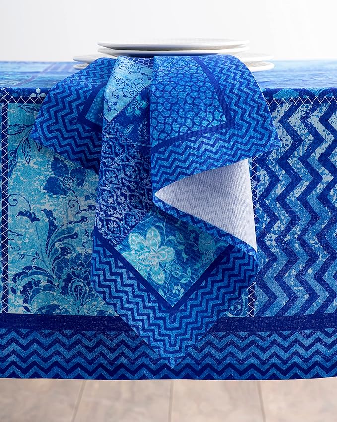 Maison d' Hermine Cloth Napkins Set of 4 100% Cotton Everyday Reusable Square Napkins Cloth Washable, Dinner, Party, Wedding, Restaurant, Spring/Summer (Indigo Love, 20" x 20")