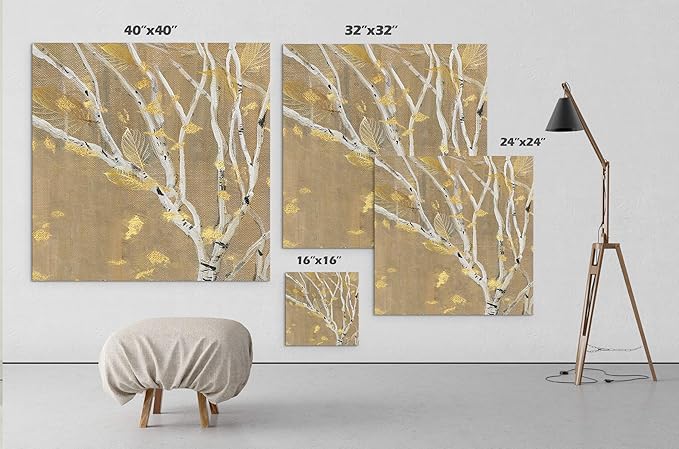 Wexford Home Birch Wood III Gallery Wrapped Canvas Wall Art, 32x32