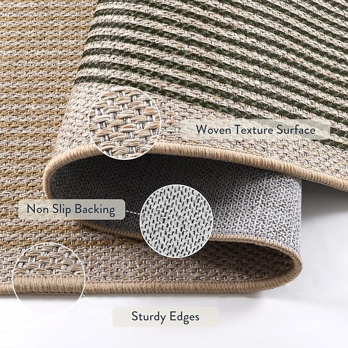 Lahome Rainbow Front Door Mat, 32"x48" Washable Non Slip Entry Way Rugs Indoor, Farmhouse Neutral Non Slip Non Shedding Lightweight Floor Carpet for Kitchen Bedroom Porch