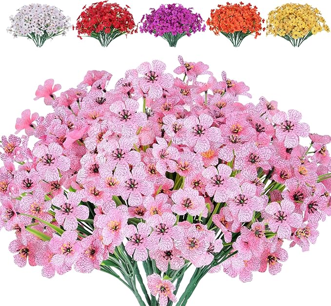 2 Pcs Artificial Hanging Flowers Fake Mums for Outdoor Fall Decorations, UV Resistant Fake Hanging Plants Faux Silk Daisy Flowers for Home Outside Garden Porch Planter Decor (Yellow)