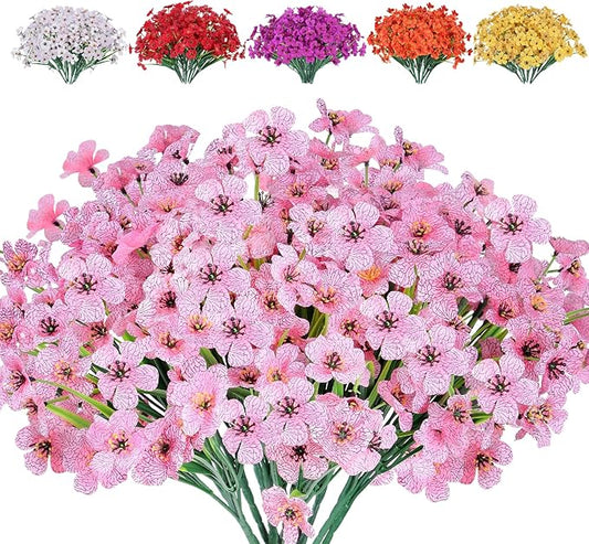 2 Pcs Artificial Hanging Flowers Fake Mums for Outdoor Fall Decorations, UV Resistant Fake Hanging Plants Faux Silk Daisy Flowers for Home Outside Garden Porch Planter Decor (Yellow)