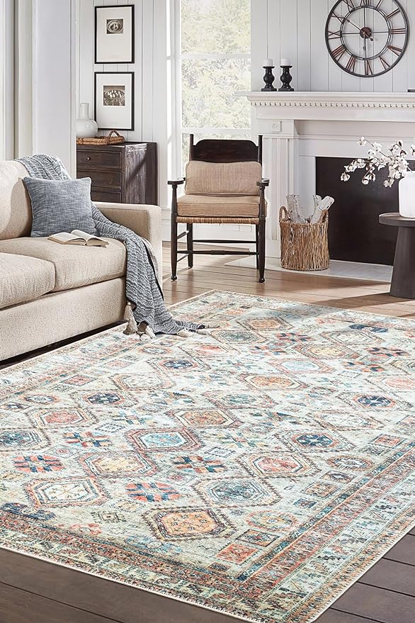 Keen Home Design 3x5 Rug - Machine Washable Entry Rug with Non-Slip Backing, Ideal for Enteryway, Kitchen, Bathroom, Laundry Room - Vintage, Easy Clean, Durable, Low Pile Rug - (3' x 5')