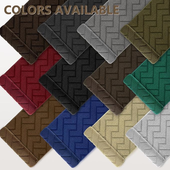 Kitchen Rugs and Mats Sets,2 Pieces Polypropylene Non-Slip Super Absorbent Rug,Soft Comfort Floor Mat,Machine Wash for Kitchen,Hallway,Office,Sink,Laundry(20" x 31.5" Plus 20" x 59",Dark Brown）