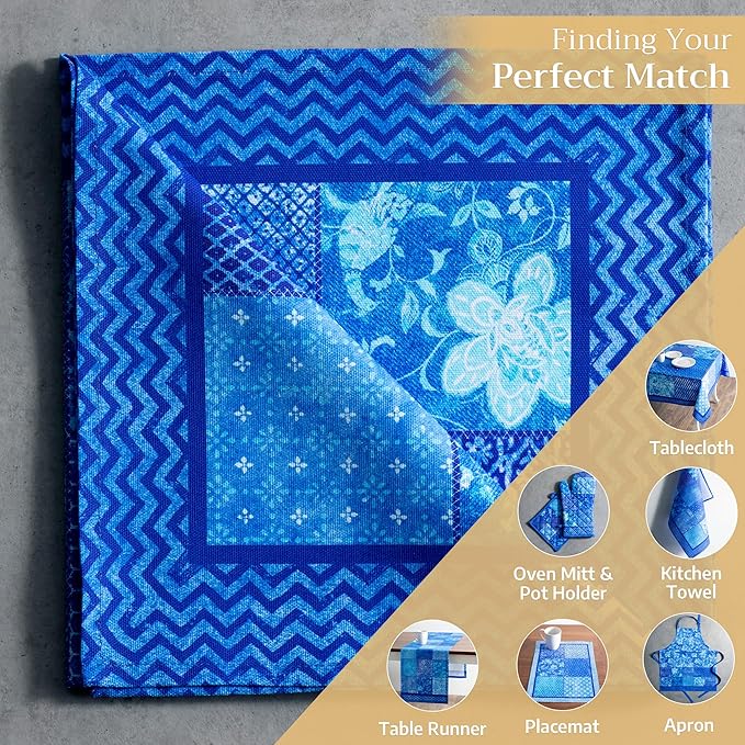 Maison d' Hermine Cloth Napkins Set of 4 100% Cotton Everyday Reusable Square Napkins Cloth Washable, Dinner, Party, Wedding, Restaurant, Spring/Summer (Indigo Love, 20" x 20")