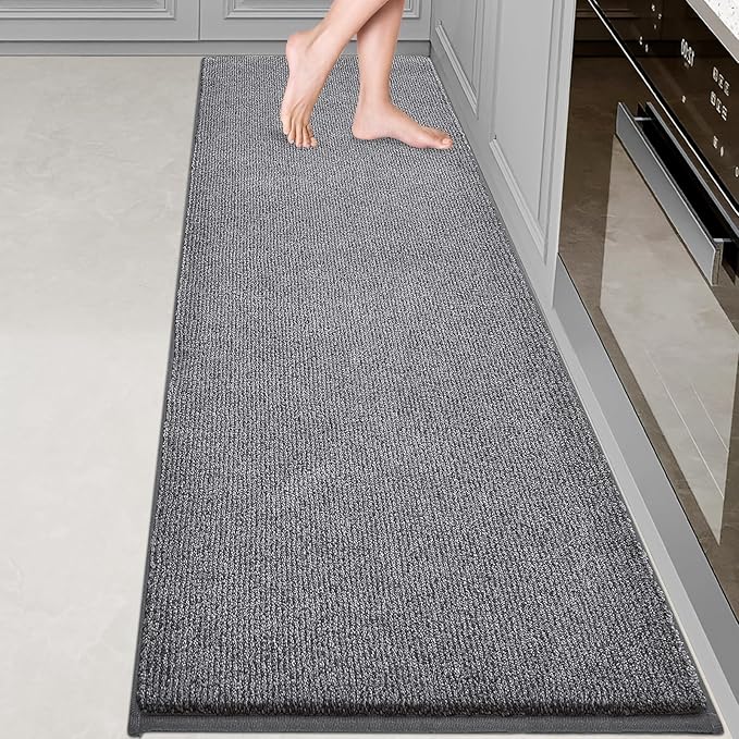 Washable Kitchen Rug 24" x 82" / 60cm x 210cm, Non Slip Kitchen Mat for Floor, Absorbent Indoor Entryway Runner Rug for Hallway, Laundry, Bathroom, Bedroom (Roll Packing)