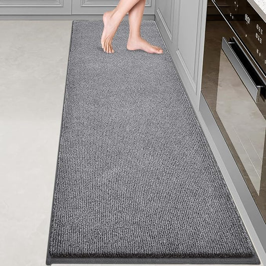 Washable Kitchen Rug 24" x 82" / 60cm x 210cm, Non Slip Kitchen Mat for Floor, Absorbent Indoor Entryway Runner Rug for Hallway, Laundry, Bathroom, Bedroom (Roll Packing)
