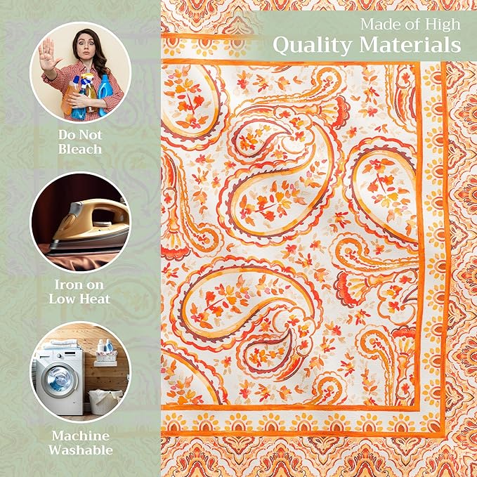 Maison d' Hermine Cloth Napkins Set of 4 100% Cotton Everyday Reusable Square Napkins Cloth Washable, Dinner, Party, Wedding, Restaurant (Palatial Paisley, 20" x 20")