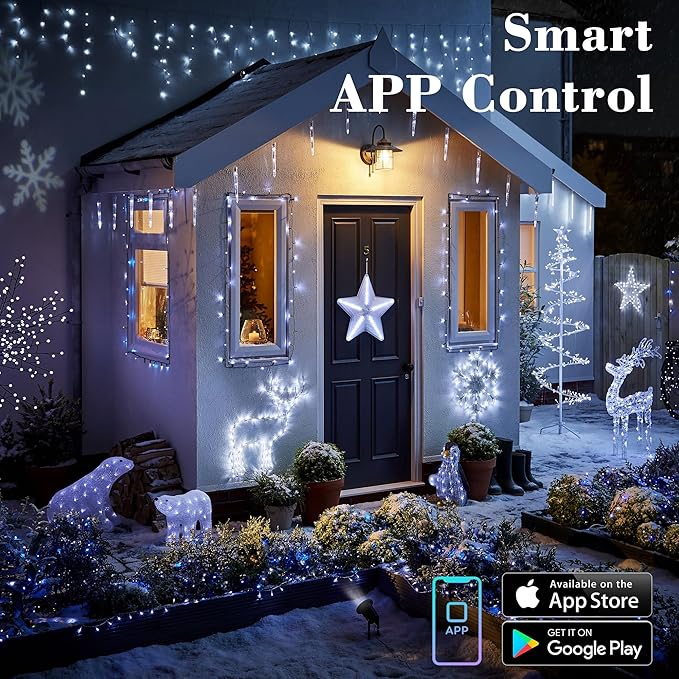 Brizled Smart Christmas Lights, 66FT 200 LED Color Changing Christmas String Lights App & Voice Control, Dimmable Cool White & Multicolor Xmas Tree Lights Music Sync for Indoor Outdoor Wedding Party