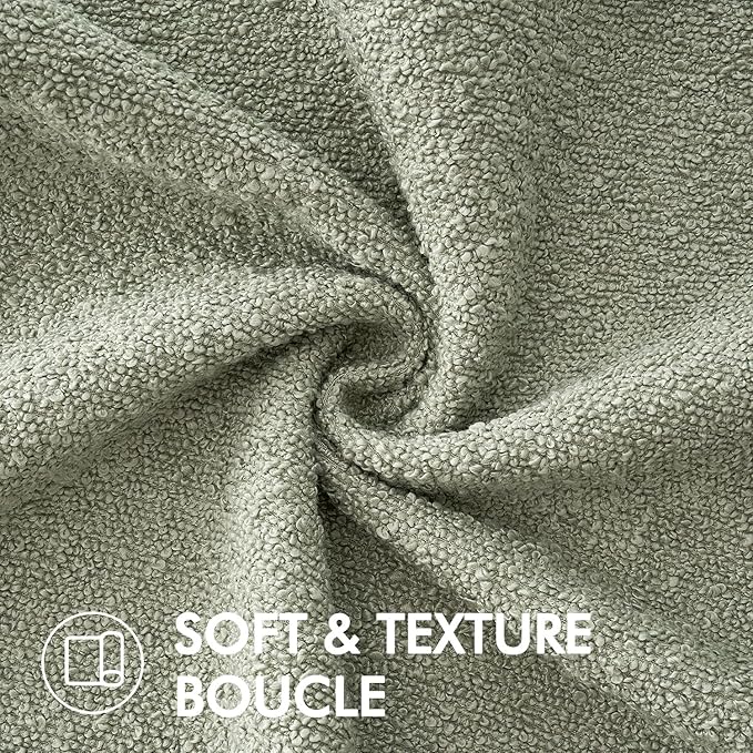 MIULEE 18x18 Inch Decorative Pillow Covers for Couch Bed Set of 2 Textured Boucle Neutral Throw Pillows Sage Green Accent Solid Cushion Pillowcase Cozy Soft Sofa Livingroom Home Decor
