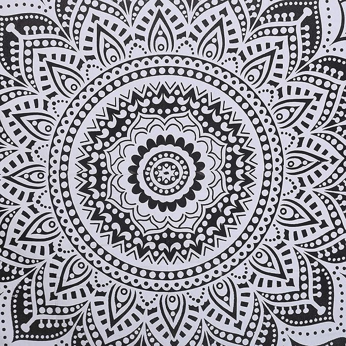 RAJRANG Large Mandala Tapestry for Bedroom and Living Room Wall Hanging Cotton Tapestries (Grey and White, Ombre, 90x84 Inch, Queen Size)