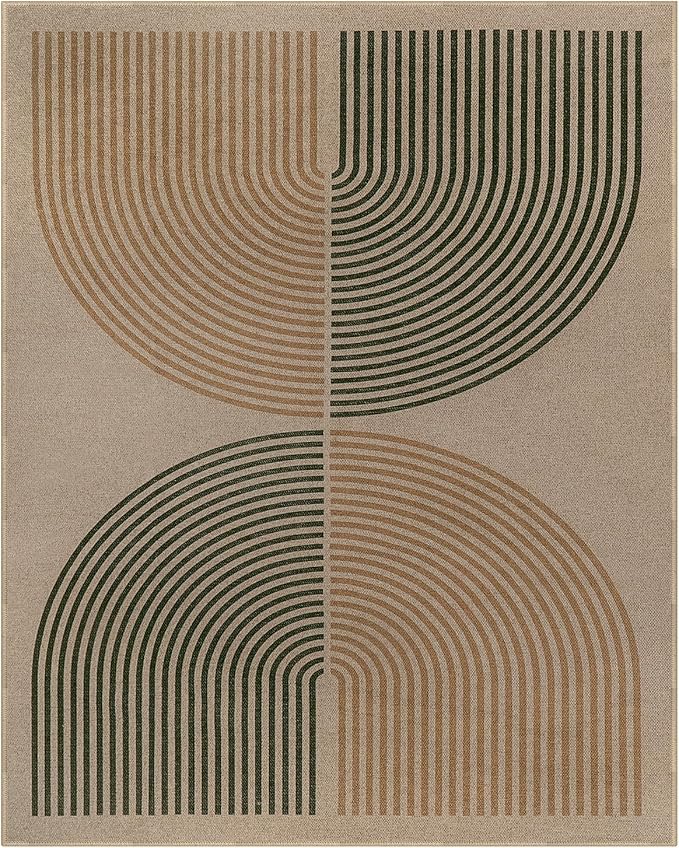 Lahome Modern Rainbow Easy Jute Rug, 8x10 Living Room & Outdoor Patio Area Rug, Contemporary Dining Room Non Slip Non Shedding Carpet for Bedroom & Backyard