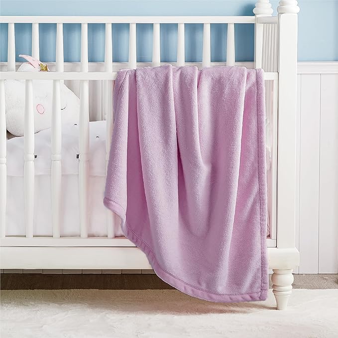 Bedsure GentleSoft Bedding Fleece Blanket for Girls and Boys - Soft Cozy Cute Small Throw Blankets for Travel, 43x55 Inches, Lilac