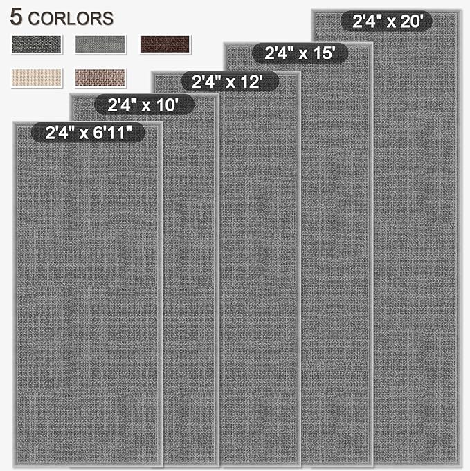 GOYLSER 15ft Laundry Rug Runner Non Slip, Anti Fatigue Kitchen Runner Rug Washable Runner Rug, Grey Absorbent Hall Floor Runner Bathroom Rug