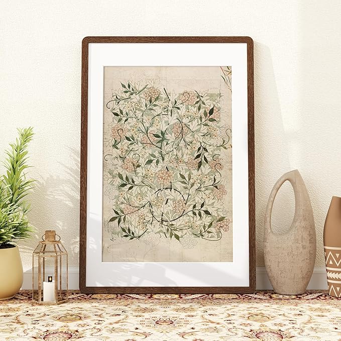 20x30 Picture Frame, 20 x 30 Poster Frame - Solid Oak Wood, 20 by 30 Frame with Tempered Glass, Rustic Wooden 20"x30" Frame with Mat for 16"x24", Minimalist 20x30 Frames for Wall, Walnut Color, 1 Pack