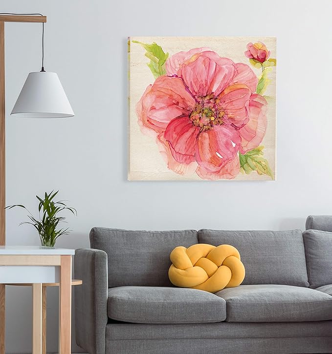 Wexford Home Botanical Peony Gallery Wrapped Canvas Wall Art, 40x40