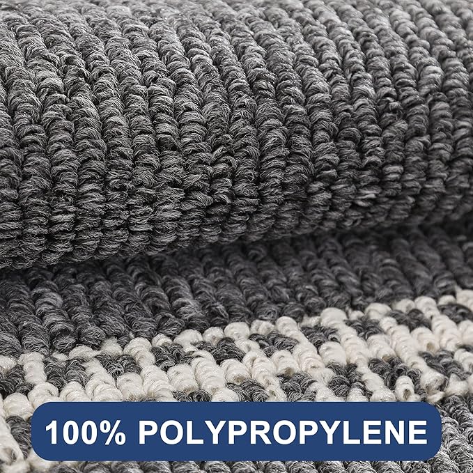 COSY HOMEER Kitchen Rugs Non-Slip 20x30/20x48 Inch Thick Polypropylene Standing Mat for Home Machine Washable, Black