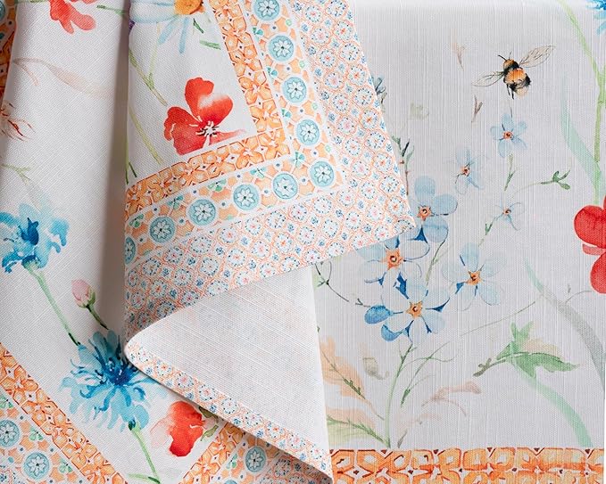 Maison d' Hermine Cloth Napkins Set of 4 100% Cotton Everyday Reusable Square Napkins Cloth Washable, Dinner, Party, Wedding, Restaurant, Spring/Summer (Summer Whisper, 20" x 20")