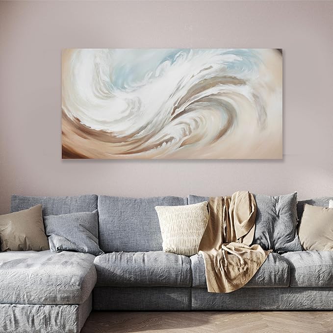 Abstract Wall Art Canvas Wall Paintings Modern Beige Wall Decor Aesthetic Room Decor Wall Art Framed Artwork for Living Room Bedroom Dining Room Home Office Decor 29"x58"