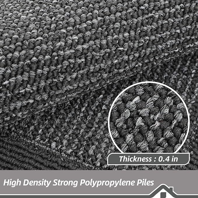 BEQHAUSE Kitchen Rugs and Mats Set of 2 Non-Slip Kitchen Mats for Floor, Absorbent and Stain Resistant Kitchen Runner, Machine Washable Rugs for Kitchen, Laundry & Sink, 24"x36"+24"x60", Charcoal