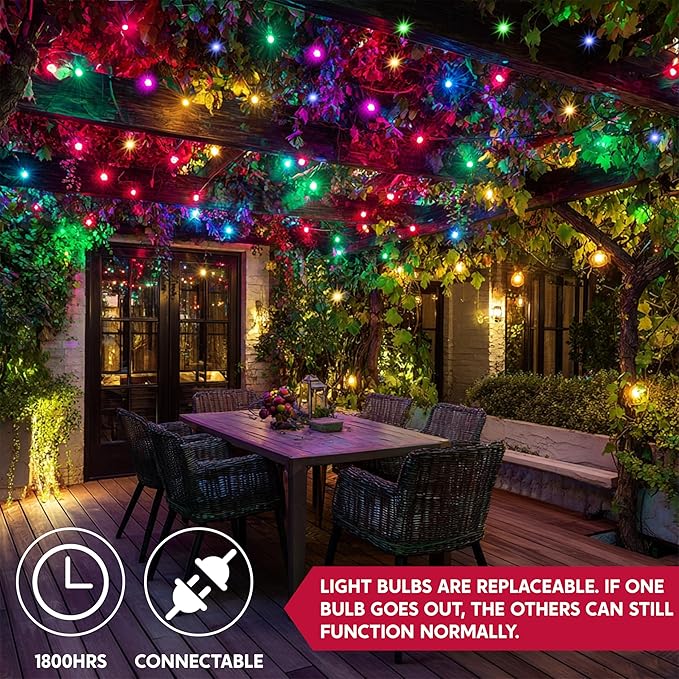 Joiedomi Multicolor Christmas String Lights,300(2x150) 62.4FT Christmas Fairy Tree Lights Plug in for Indoor Outdoor Xmas Decorations Patio Holiday Theme Party Yard House,Green Wire