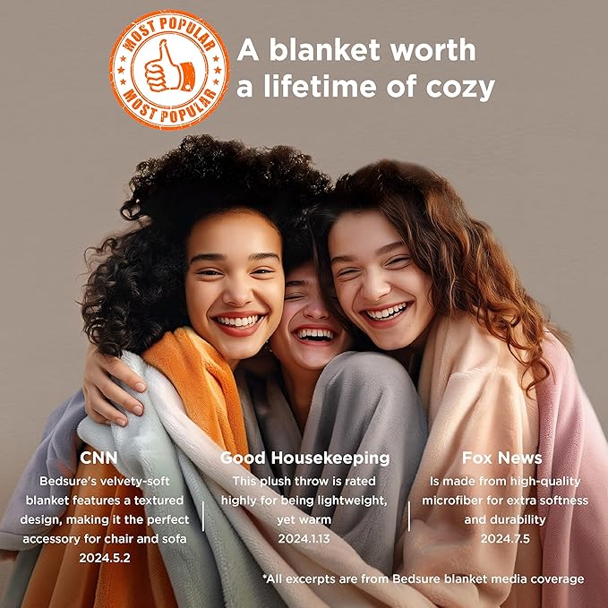 Bedsure GentleSoft Fleece Blanket Twin Size Grey - 300GSM Lightweight Plush Fuzzy Cozy Soft Warm Blanket for Bed, Sofa, Couch, Travel, Camping, 60x80 inches