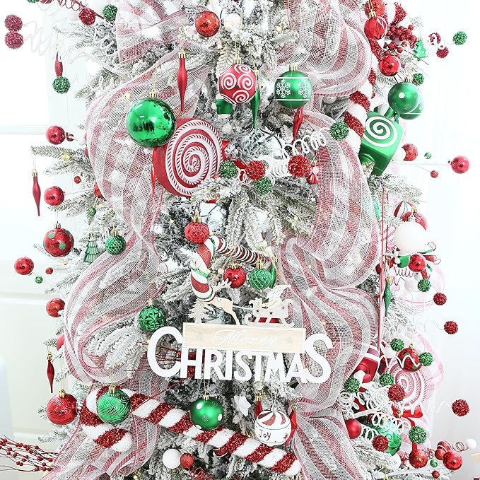 Sea Team 70-Pack Shatterproof Plastic Christmas Ball Ornaments Set, Multi-Size Christmas Baubles, Hanging Decorations for Xmas Tree, Wreath, Garland, (1.18-1.97 Inches, Green)