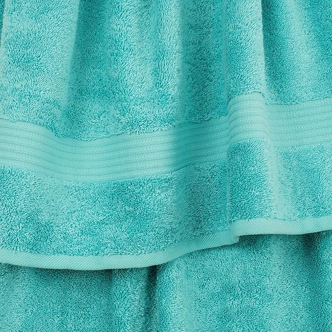 Cotton Paradise Hand Towels for Bathroom, 100% Cotton Turkish 4 Piece Hand Towel Set, Soft Absorbent Face Towels, Turquoise Hand Towels