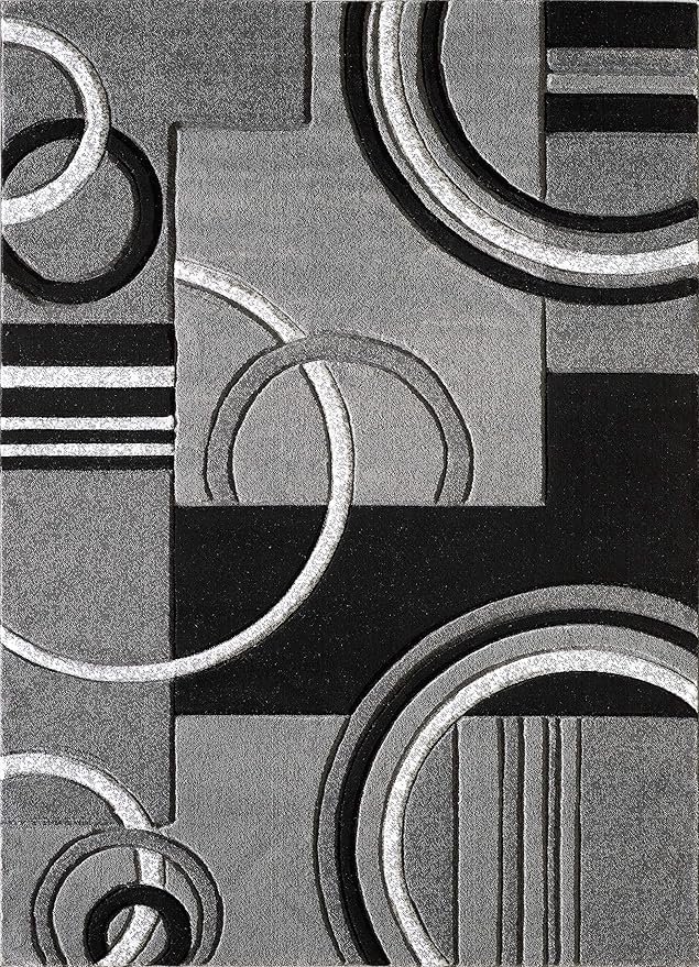 GLORY RUGS Area Rug 2x3 Door Mat Grey Geometric Soft Floor Carpet with Premium Fluffy Texture for Indoor Living Dining Room and Bedroom Area