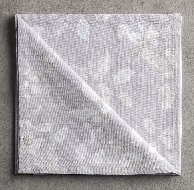 Maison d' Hermine Cloth Napkins Set of 4 100% Cotton Everyday Reusable Square Napkins Cloth Washable, Dinner, Party, Wedding, Restaurant (Equinoxe - Grey, 20" x 20")