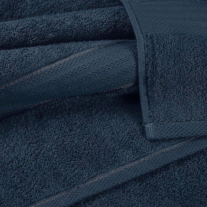 GLAMBURG 700 GSM Premium Cotton 2-Pack Oversized Extra Large Bath Sheet Set - 100% Combed Cotton - 2 Bath Sheets 35x70 - Luxury Hotel & Spa Quality - Durable Ultra Soft Highly Absorbent - Mineral Blue