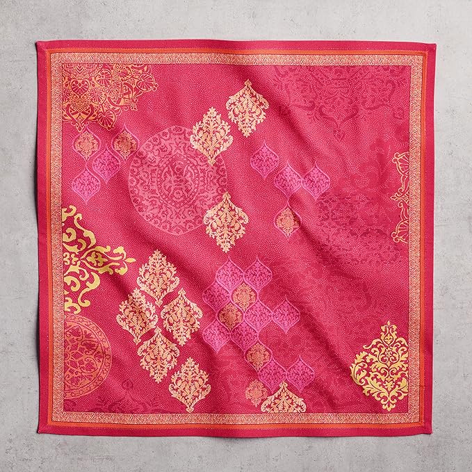 Maison d' Hermine Cloth Napkins Set of 4 100% Cotton Everyday Reusable Square Napkins Cloth Washable, Dinner, Party, Wedding, Restaurant (Versailles, 20" x 20")