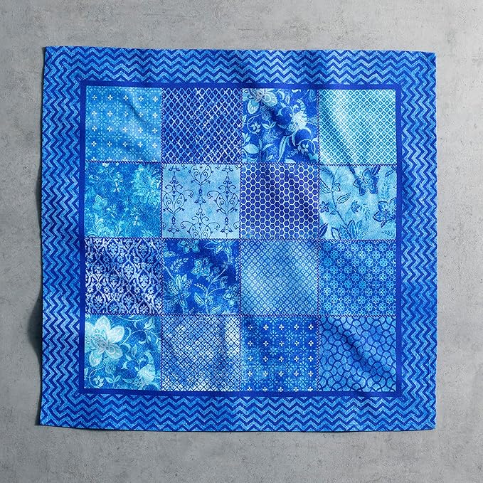 Maison d' Hermine Cloth Napkins Set of 4 100% Cotton Everyday Reusable Square Napkins Cloth Washable, Dinner, Party, Wedding, Restaurant, Spring/Summer (Indigo Love, 20" x 20")