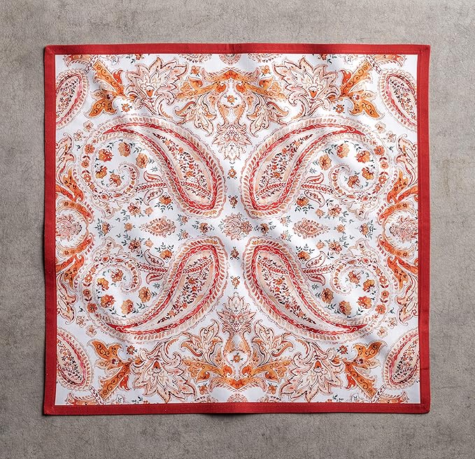 Maison d' Hermine Cloth Napkins Set of 4 100% Cotton Everyday Reusable Square Napkins Cloth Washable, Dinner, Party, Wedding, Restaurant (Orient, 20" x 20")