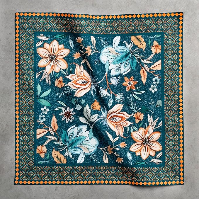 Maison d' Hermine Cloth Napkins Set of 4 100% Cotton Everyday Reusable Square Napkins Cloth Washable, Dinner, Party, Wedding, Restaurant (Luxury Loft-Dark Teal, 20" x 20")