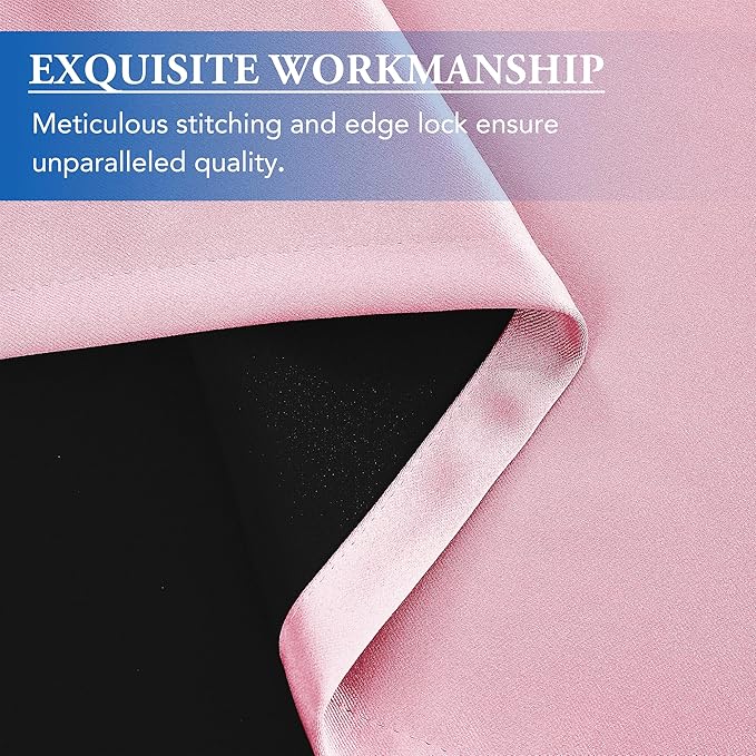 Beauoop 100% Blackout Curtains 96 Inches Long for Patio Sliding Door Pink Solid Extra Wide Room Darkening Thermal Insulated Room Divider Soundproof Grommet Window Treatment Drapes,100x96 Set of 1