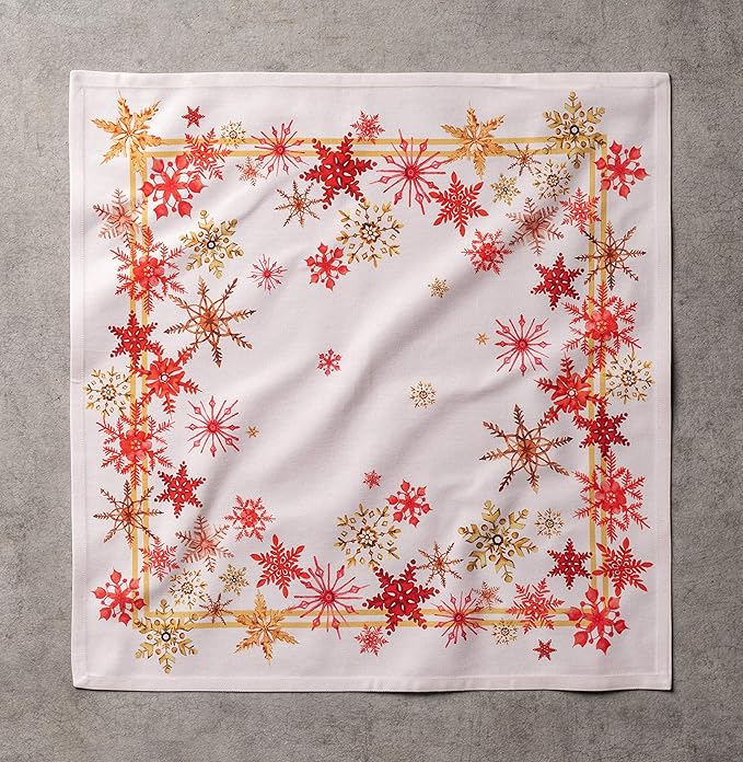 Maison d' Hermine Cloth Napkins Set of 4 100% Cotton Everyday Reusable Square Napkins Cloth Washable, Dinner, Party, Wedding, Restaurant (Crystal Star, 20" x 20")