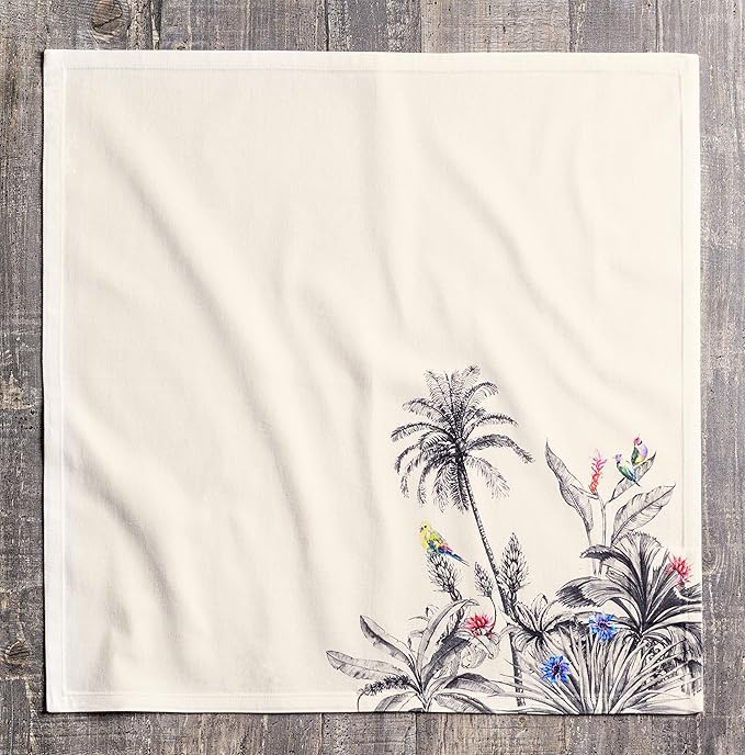 Maison d' Hermine Cloth Napkins Set of 4 100% Cotton Everyday Reusable Square Napkins Cloth Washable, Dinner, Party, Wedding, Restaurant (Amazonia, 20" x 20")
