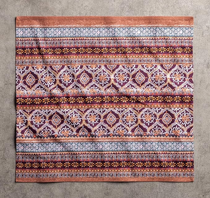 Maison d' Hermine Cloth Napkins Set of 4 100% Cotton Everyday Reusable Square Napkins Cloth Washable, Dinner, Party, Wedding, Restaurant (Fair Isle, 20" x 20")