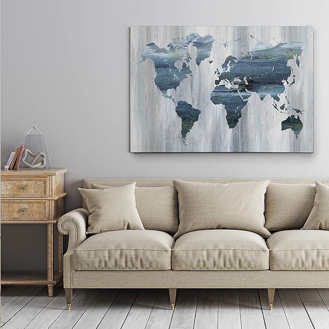 Wexford Home Blue Flower Wash II Gallery Wrapped Canvas Wall Art, 24x24