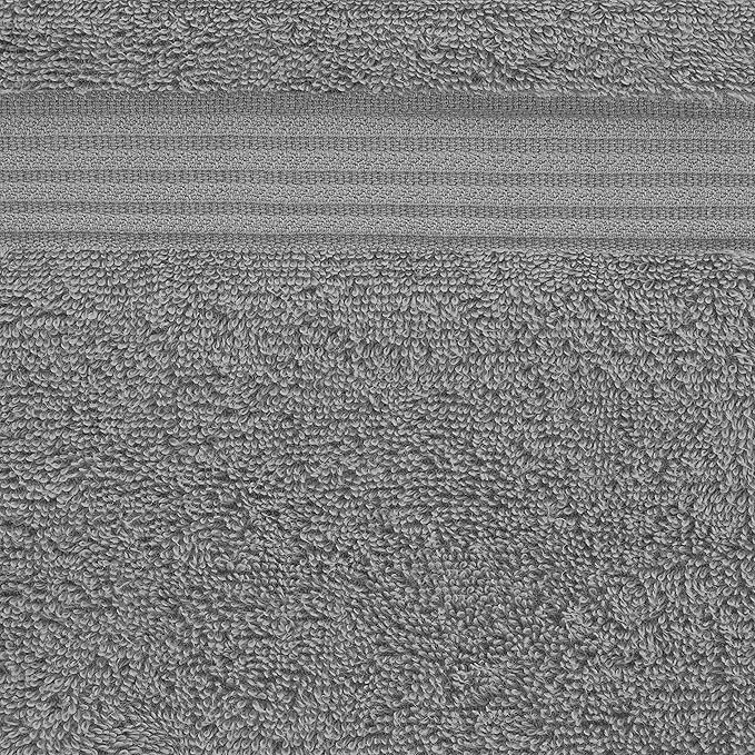 Cotton Paradise 100% Cotton Turkish Washcloth Set for Bathroom, 4 Piece Soft Absorbent Small Hand Face Towels Wash Rags, Light Gray