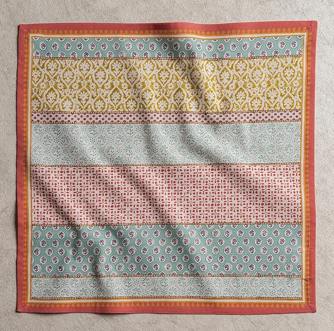 Maison d' Hermine Cloth Napkins Set of 4 100% Cotton Everyday Reusable Square Napkins Cloth Washable, Dinner, Party, Wedding, Restaurant, Spring/Summer (Provence, 20" x 20")