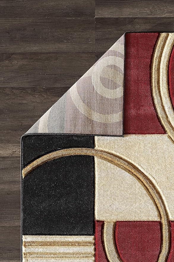 GLORY RUGS Area Rug Modern 2x7 Dark Red Soft Hand Carved Contemporary Floor Carpet with Premium Fluffy Texture for Indoor Living Dining Room and Bedroom Area