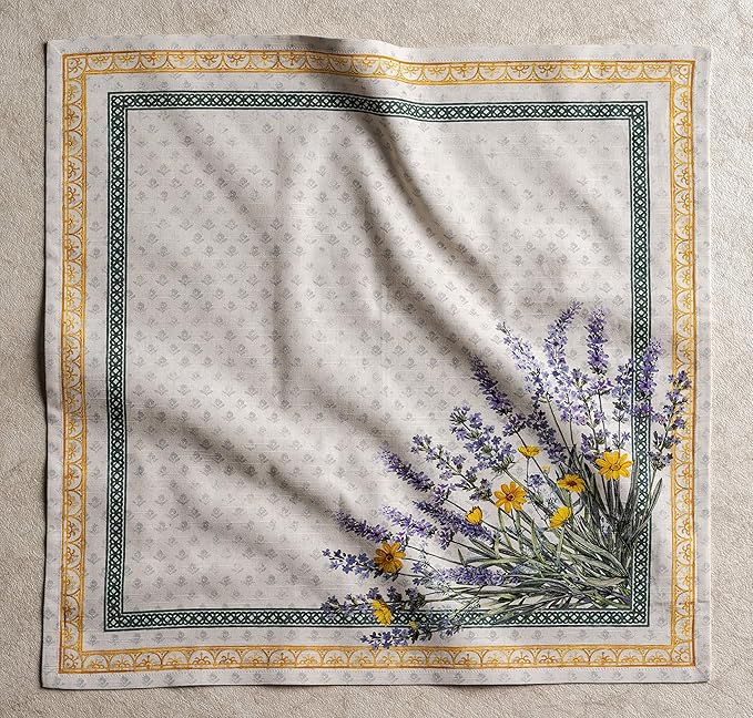 Maison d' Hermine Cloth Napkins Set of 4 100% Cotton Everyday Reusable Square Napkins Cloth Washable, Dinner, Party, Wedding, Restaurant, Spring/Summer (Fanny Lavender, 20" x 20")