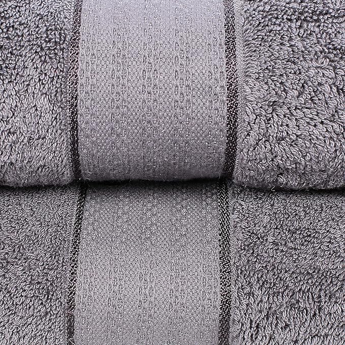 GLAMBURG 700 GSM Premium Cotton 2-Pack Oversized Extra Large Bath Sheet Set - 100% Combed Cotton - 2 Bath Sheets 35x70 - Luxury Hotel & Spa Quality - Durable Ultra Soft Highly Absorbent - Charcoal