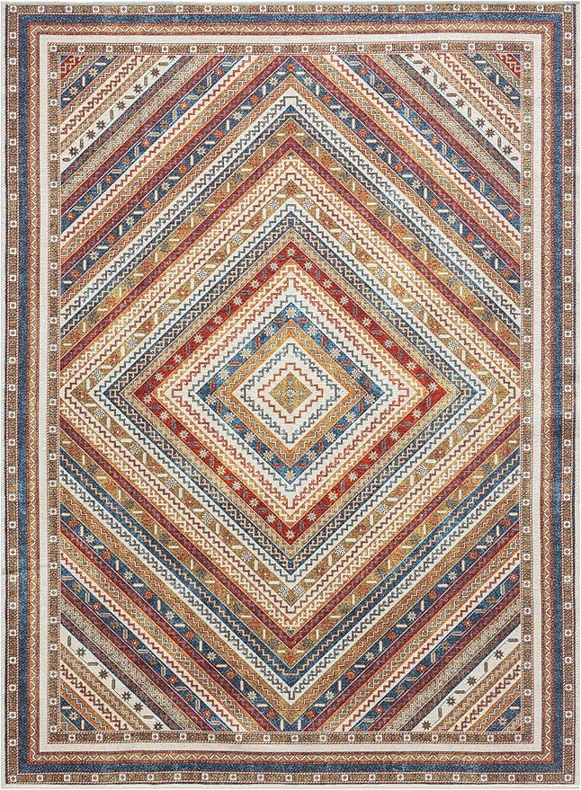 Keen Home Design 4x6 Rug - Machine Washable Area Rug with Non-Slip Backing, Ideal for Living Room, Dining Room, Bedroom - Vintage, Easy Clean, Durable, Low Pile Rug - (4' x 6')