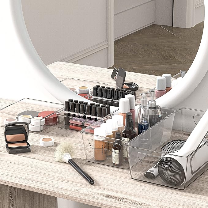 Simple Houseware Pantry Bins Storage Organizer, 8 Packs (4 Medium & 4 Large)