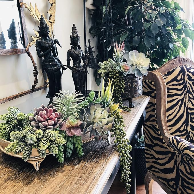 Artificial Succulents - 15 Pack - Premium Unpotted Succulent Plants Artificial - Realistic Textured Succulents - Fake Succulent Plants for DIY - Feaux Faux Cactus Plant Bulk