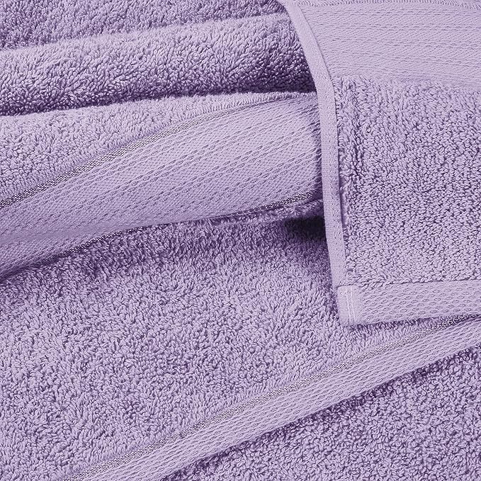 GLAMBURG 700 GSM Premium Cotton 2-Pack Oversized Extra Large Bath Sheet Set - 100% Combed Cotton - 2 Bath Sheets 35x70 - Luxury Hotel & Spa Quality - Durable Ultra Soft Highly Absorbent - Purple