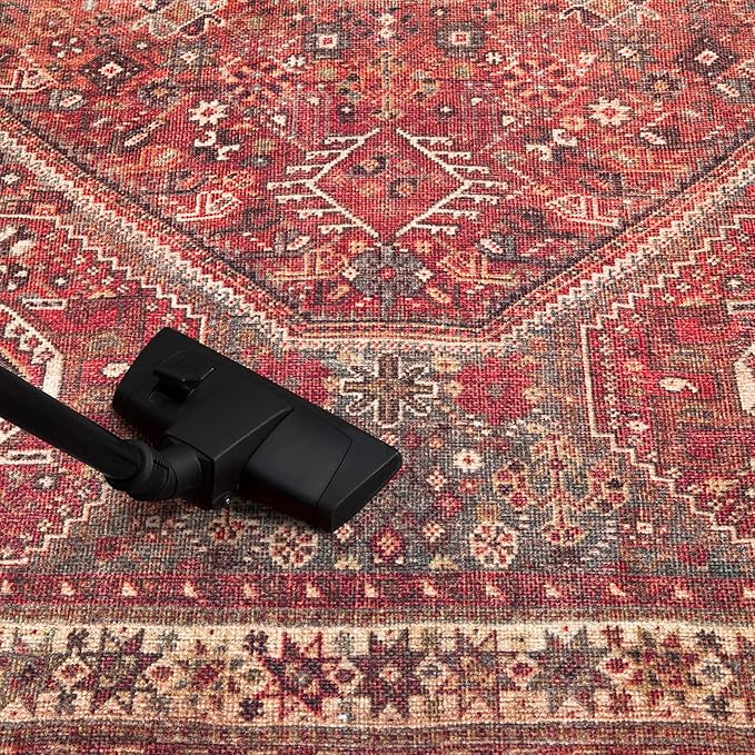 Keen Home Design 9x12 Rug - Machine Washable Area Rug with Non-Slip Backing, Ideal for Living Room, Dining Room, Bedroom - Vintage, Easy Clean, Durable, Low Pile Rug - (9' x 12')